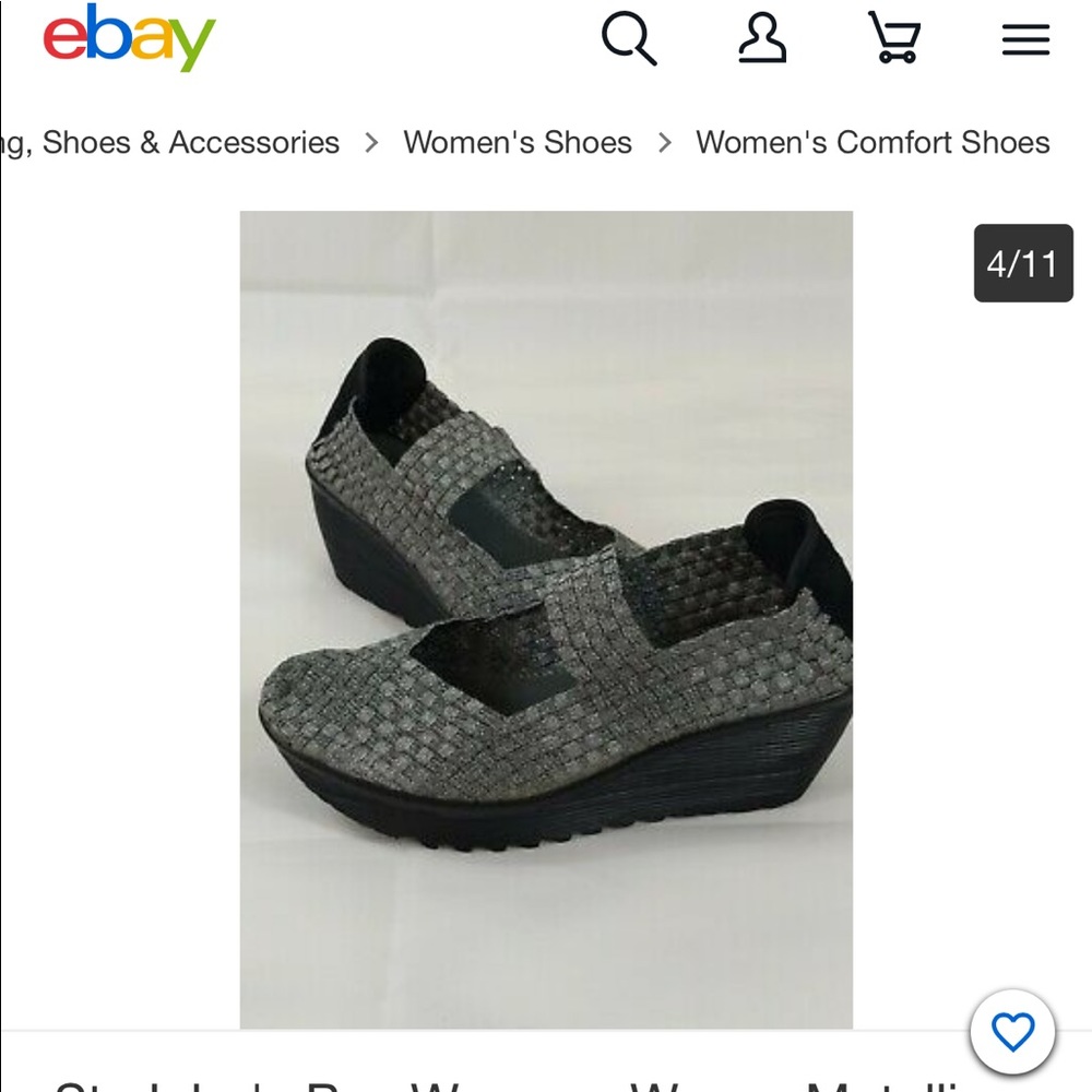 Saint johns bay silver wedged woven shoes 10